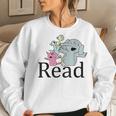 Funny Library Teacher Read Book Club Piggie Elephant Pigeons Women Crewneck Graphic Sweatshirt Gifts for Her