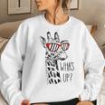 Giraffe Tongue Out Whats Up Zoo Animal Women Crewneck Graphic Sweatshirt Gifts for Her