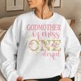 Godmother Of Little Miss Onederful 1St Birthday Family Party Women Crewneck Graphic Sweatshirt Gifts for Her