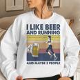 I Like Beer And Running And Maybe 3 People Retro Vintage Gift For Womens Women Crewneck Graphic Sweatshirt Gifts for Her