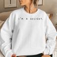 Im A Delight Vintage Retro Sarcastic Funny Quote Women Crewneck Graphic Sweatshirt Gifts for Her