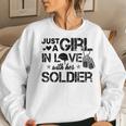 Just A Girl In Love With Her Soldier Army Girlfriend Wife Women Crewneck Graphic Sweatshirt Gifts for Her