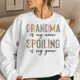 Kids For Grandma Grandma Is My Name Spoiling Is My Game Women Crewneck Graphic Sweatshirt Gifts for Her