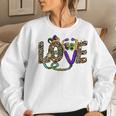 Leopard Love Nurse Life Scrub Nurse Mardi Gras Women Rn Icu V3 Women Crewneck Graphic Sweatshirt Gifts for Her