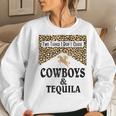 Leopard Two Things We Dont Chase Cowboys And Tequila Rodeo Women Sweatshirt Gifts for Her