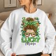 Womens One Lucky Mama St Patricks Day Mom Mother Shamrock Women Sweatshirt Gifts for Her