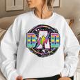 Retro Dad Lightning Bolt Rainbow Fathers Day Vintage Women Crewneck Graphic Sweatshirt Gifts for Her