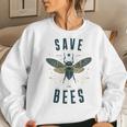 Retro Save The Bees Apiary Bee Beekeeper Earth Day Women Sweatshirt Gifts for Her