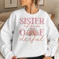 Sister Of Little Miss Onederful 1St Bday Boho Rainbow Women Sweatshirt Gifts for Her