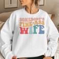 Somebodys Fine Ass Wife Funny Saying Milf Hot Momma - Back Women Crewneck Graphic Sweatshirt Gifts for Her