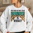 Two Things We Dont Chase Cowboys And Whiskey Leopard Retro Women Sweatshirt Gifts for Her