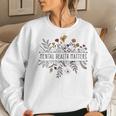 Womens Vintage Retro Wildflower Mental Health Matters Awareness Women Sweatshirt Gifts for Her