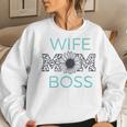 Wife Mom Boss Mommy Wifey Happy Women Sweatshirt Gifts for Her