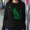 Cute Cat St Patricks Day Clover Lucky Cat Mom Shamrock Cat  Women Crewneck Graphic Sweatshirt