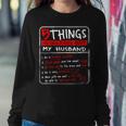 5 Things You Should Know About My Husband Wife Gift Women Crewneck Graphic Sweatshirt Funny Gifts