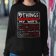 5 Things You Should Know About My Wife Husband Gift Women Crewneck Graphic Sweatshirt Funny Gifts