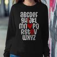Abc Chalk Alphabet I Love You English Teacher Valentines Day V3 Women Crewneck Graphic Sweatshirt Funny Gifts