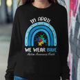 In April We Wear Blue Puzzle Rainbow Autism Awareness Month Women Sweatshirt Unique Gifts