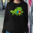 Autism Frog Puzzle Cute Awareness Animal Asd Men Women Kids Women Crewneck Graphic Sweatshirt Funny Gifts