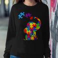 Autism Mom Elephant Puzzle Pieces Adhd Autism Supporter Women Crewneck Graphic Sweatshirt Funny Gifts