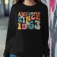 Awesome Since 1963 60Th Birthday Retro Gifts Born In 1963 Women Crewneck Graphic Sweatshirt Funny Gifts