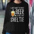 Beer And Sheltie Funny Dog Mom Or Dog Dad Gift Idea Women Crewneck Graphic Sweatshirt Funny Gifts