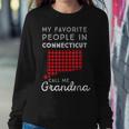Buffalo Plaid Connecticut Mom & Grandma Gift Favorite People Women Crewneck Graphic Sweatshirt Funny Gifts