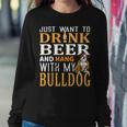 Bulldog Dad Dog Dad & Beer Lover Fathers Day Gift Women Crewneck Graphic Sweatshirt Funny Gifts