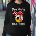 Busy Raising Ballers Baseball Softball Soccer Mom Women Sweatshirt Unique Gifts