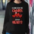 Care For Cutest Little Hearts Nurse Valentines Day Nursing Women Crewneck Graphic Sweatshirt Funny Gifts
