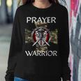 Christian Prayer Warrior Green Camo Cross Religious Messages Women Sweatshirt Unique Gifts
