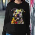 Colorful Baby Pit-Bull Terrier Lover Dad Mom Funny Kidding Women Crewneck Graphic Sweatshirt Personalized Gifts