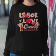 Cute Bear Funny Labor And Delivery Nurse Valentines Day Women Crewneck Graphic Sweatshirt Funny Gifts