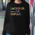 Cute Lacrosse Mom Stuff Repeat For Lax Life Mother Women Sweatshirt Unique Gifts