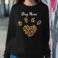 Dog Mom Leopard Paw Dog Gift Mens Womens Girls Boys Women Crewneck Graphic Sweatshirt Funny Gifts