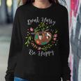 Dont Hurry Be Happy Dad Mom Boy Girl Kid Party Gift Funny Women Crewneck Graphic Sweatshirt Funny Gifts