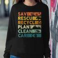 Earth Day 2023 Save Bees Rescue Animals Recycle Plastics Women Crewneck Graphic Sweatshirt Funny Gifts