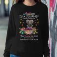 Elephant Riding Truck Funny Autism Awareness Gift For Mom Women Crewneck Graphic Sweatshirt Funny Gifts