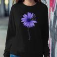Womens Esophageal Cancer Awareness Sunflower Periwinkle Ribbon Women Sweatshirt Unique Gifts