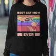 Ever Bump Fit Mothers Day Gift Women Vintage Best Cat Mom Women Crewneck Graphic Sweatshirt Funny Gifts
