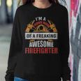Firefighter Mom Proud Mom Of A Freaking Awesome Firefighter Women Crewneck Graphic Sweatshirt Funny Gifts