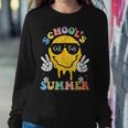 Funny Groovy Schools Out For Summer Graduation Teacher Kids Women Crewneck Graphic Sweatshirt Personalized Gifts