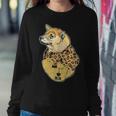 Funny Leopard Dog Shiba Mom Costume Mothers Day Gift Women Crewneck Graphic Sweatshirt Funny Gifts