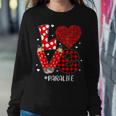 Funny Plaid Heart Love Para Life Valentine Day Christmas Women Crewneck Graphic Sweatshirt Funny Gifts