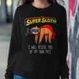 Funny Sloth Superhero Super Sloth Hero Gift Women Crewneck Graphic Sweatshirt Funny Gifts