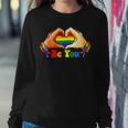 Gay Pride Clothing Lgbt Rainbow Flag Heart Unity Women Sweatshirt Unique Gifts