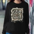 Glitter & Dirt Mama Of Both Army Mom Leopard Camo Bleached Women Crewneck Graphic Sweatshirt Funny Gifts
