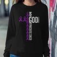 My God Is Stronger Than Pancreatic Cancer Awareness Warrior Women Sweatshirt Unique Gifts