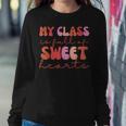 Groovy Teacher Valentine Back To School 100 Days Of School V4 Women Crewneck Graphic Sweatshirt Funny Gifts