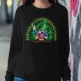Happy St Patricks Day Cute Gnome Tie Dye Shamrock Rainbow Women Crewneck Graphic Sweatshirt Funny Gifts